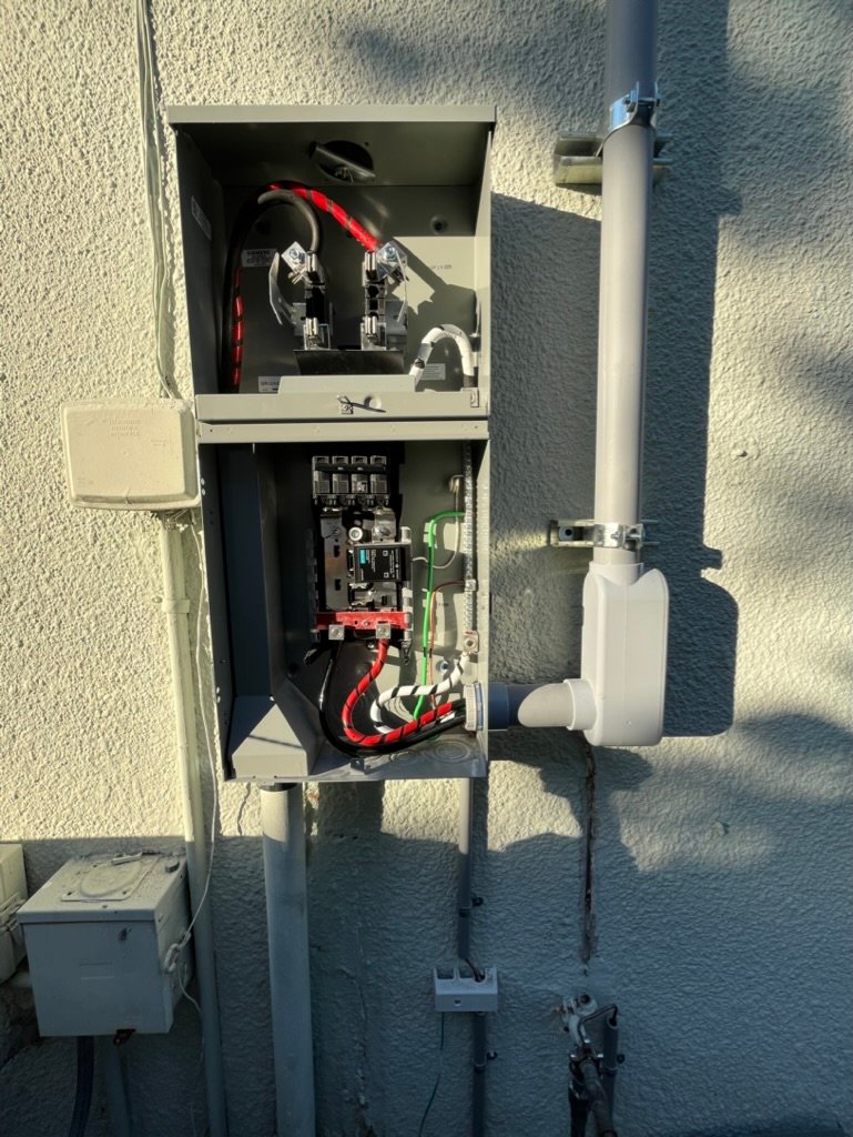 Exterior service equipment and disconnect during installation